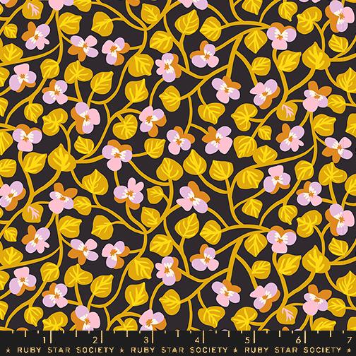 Bird Is The Word Soft Black - Quilt Fabric