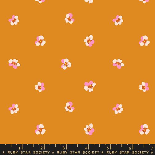 Bird Is The Word Turmeric - Quilt Fabric