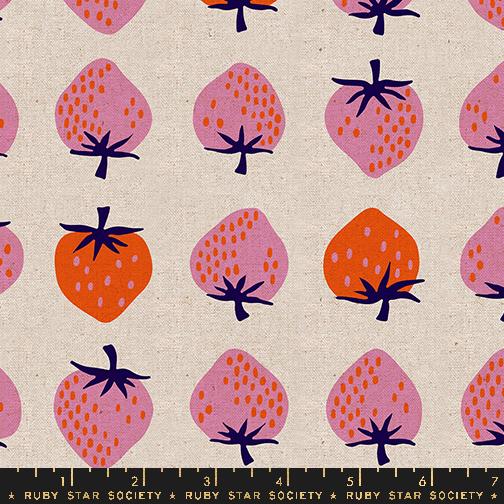 Strawberry Canvas Natural - Quilt Fabric