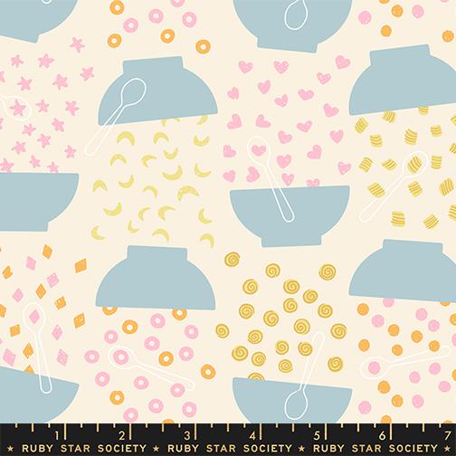 Egg and Friends Cereal Natural - Quilt Fabric