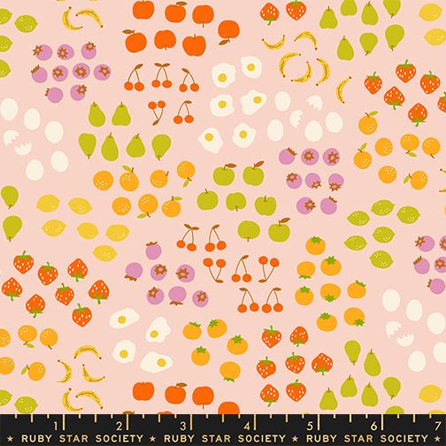 Egg and Friends Fruit Vintage Pink - Quilt Fabric