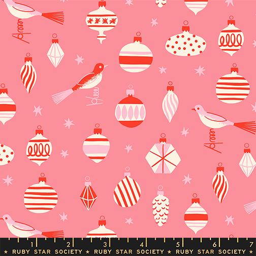 Merry Happy Baubles Sorbet - Quilt Fabric