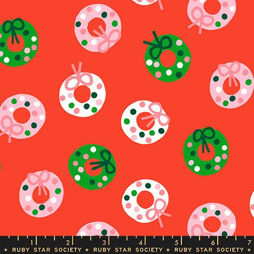 Merry Happy Wreaths Lollipop - Quilt Fabric