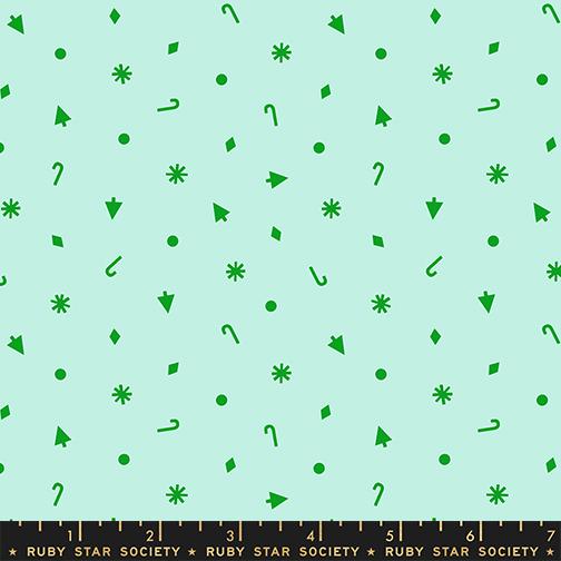 Merry Happy Shapes Mint - Quilt Fabric