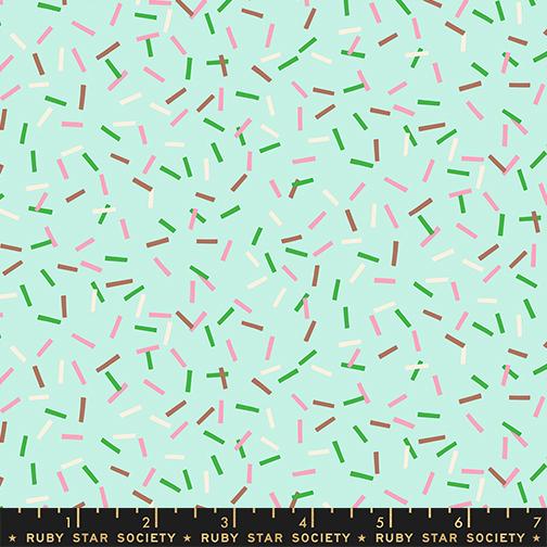 Sugar Cone 2 Sprinkles Mint - Quilt Fabric, zoomed in. Select this picture to zoom back out.