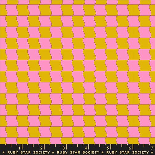 Sugar Cone 2 Checkered Goldenrod - Quilt Fabric, zoomed in. Select this picture to zoom back out.