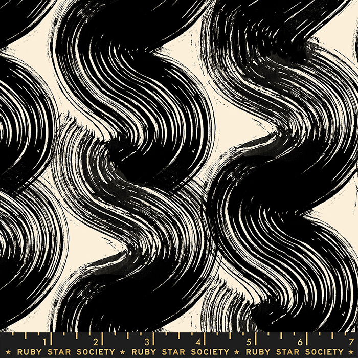 Sketchbook Black - Paint Brush - Quilt Fabric