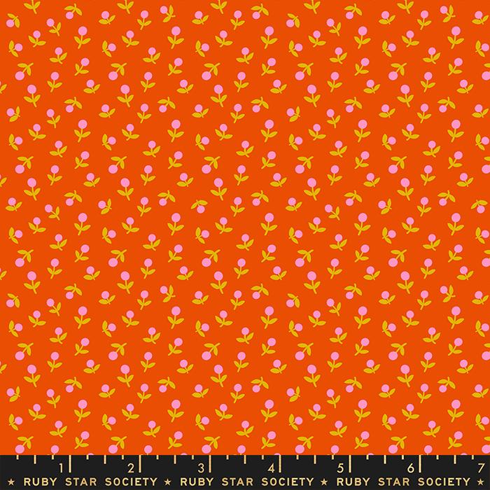 Meadow Star Sprout - Warm Red - Quilt Fabric