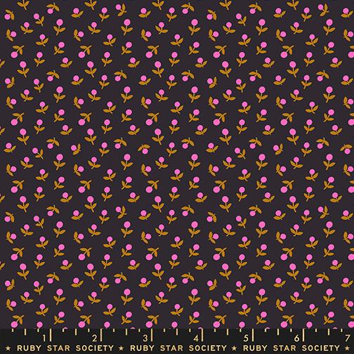 Catnap Flowers Black - Quilt Fabric