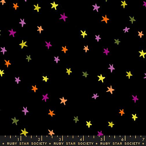 Freaky Familiars Stars Spooky Black - Quilt Fabric