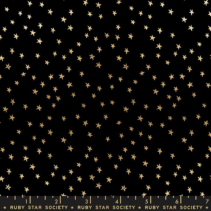 Starry Mini - Starry Black Gold - Quilt Fabric