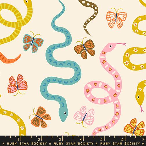 Ooh Lucky Lucky Animal - Natural - Quilt Fabric