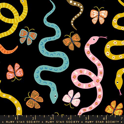 Ooh Lucky Lucky Animal - Black - Quilt Fabric