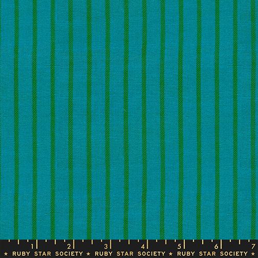 Warp And Weft Mystic Fable Stripes Turquoise - Quilt Fabric