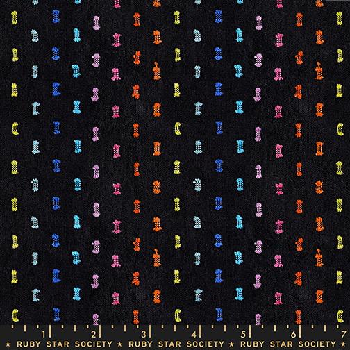 Warp And Weft Mystic Fable Dots Black - Quilt Fabric