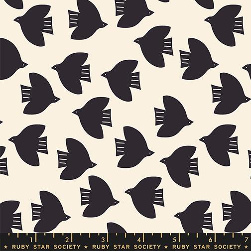 Catnap Birds Natural - Quilt Fabric