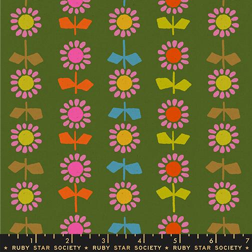 Catnap Flowers Canvas Sarah Green - Quilt Fabric