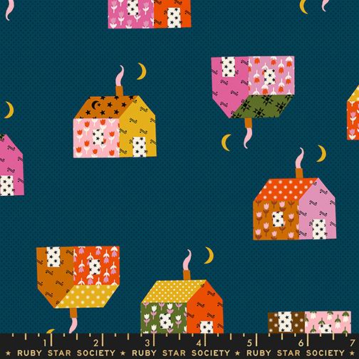 Mystic Fable Homes Galaxy - Quilt Fabric