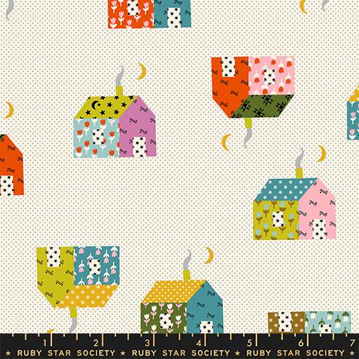 Mystic Fable Homes Natural - Quilt Fabric