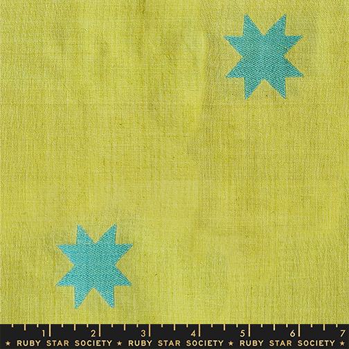 Warp And Weft Mystic Fable Stars Pistachio - Quilt Fabric