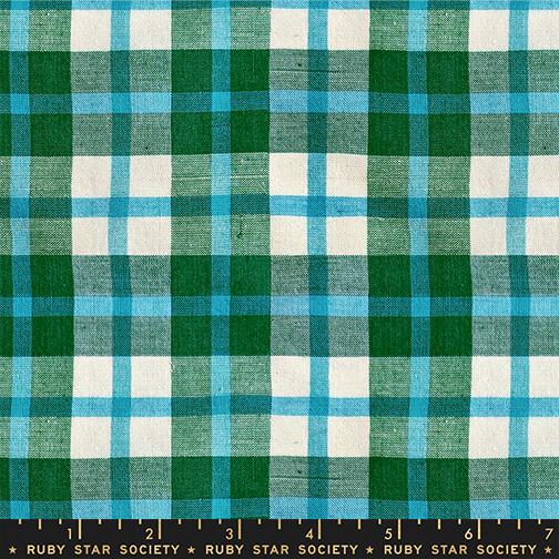 Warp And Weft Mystic Fable Plaid Jade - Quilt Fabric