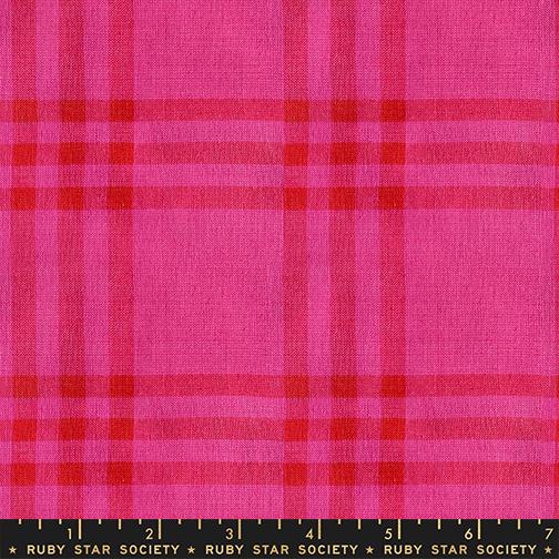Warp And Weft Mystic Fable Plaid Pink - Quilt Fabric