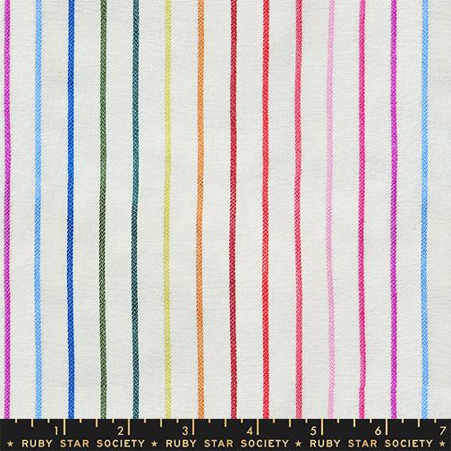 Warp And Weft Mystic Fable Stripes Natural - Quilt Fabric
