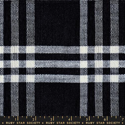 Warp And Weft Mystic Fable Plaid Black - Quilt Fabric