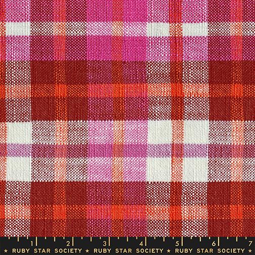Warp And Weft Mystic Fable Plaid Pink - Quilt Fabric