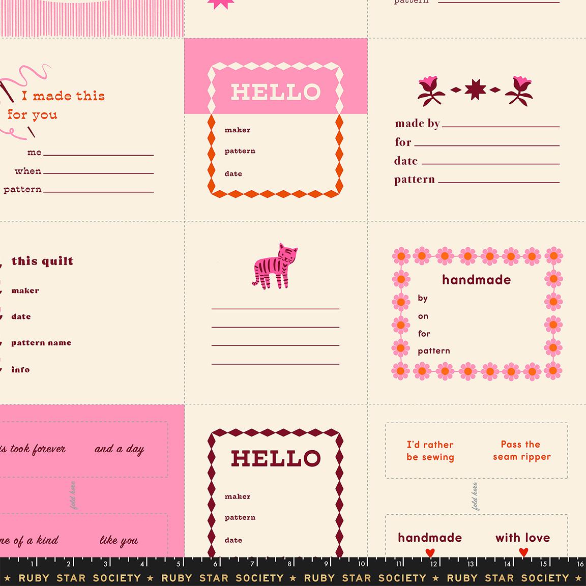 1 800 Calico Cards Pink - Quilt Fabric, zoomed in. Select this picture to zoom back out.