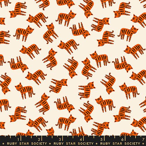 1 800 Calico Tiger Natural - Quilt Fabric, zoomed in. Select this picture to zoom back out.