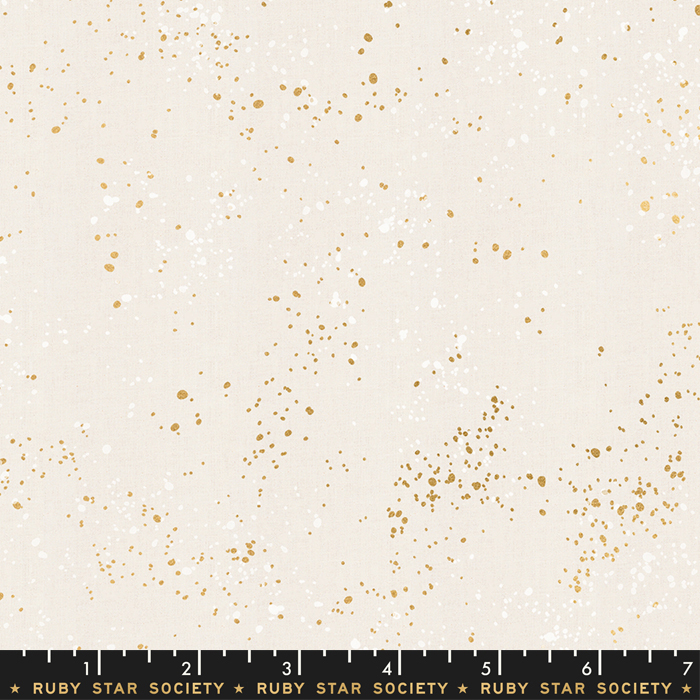 Speckled Metallic White Gold - Quilt Fabric