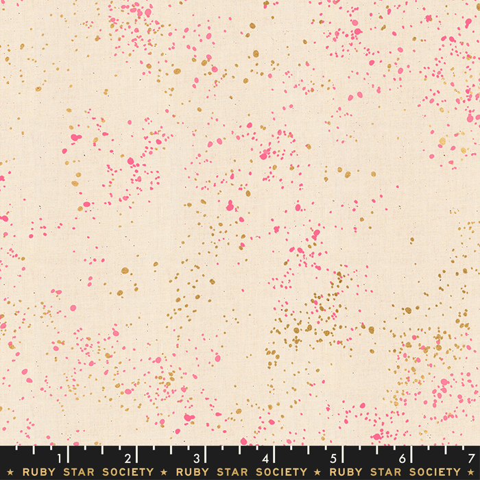 Speckled Metallic Neon Pink - Quilt Fabric