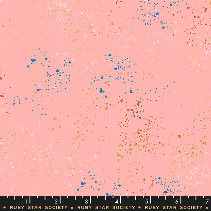 Speckled Metallic Candy Pink - Quilt Fabric