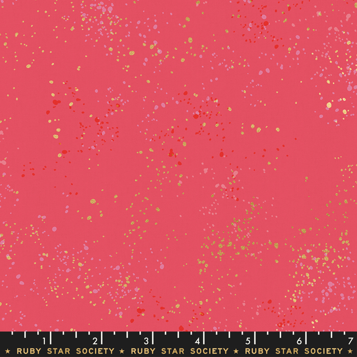 Speckled Metallic Strawberry - Quilt Fabric