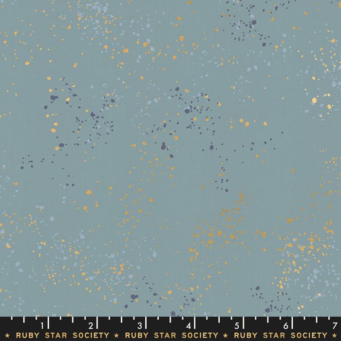 Speckled Metallic Soft Blue - Quilt Fabric