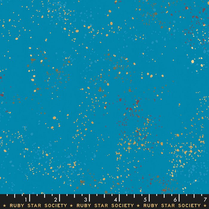 Speckled Metallic Bright Blue - Quilt Fabric