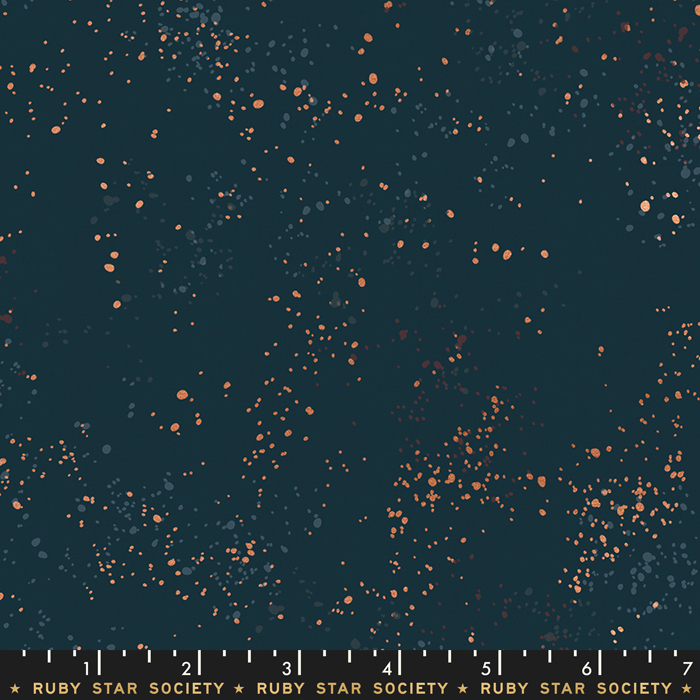 Speckled Metallic Teal Navy - Quilt Fabric
