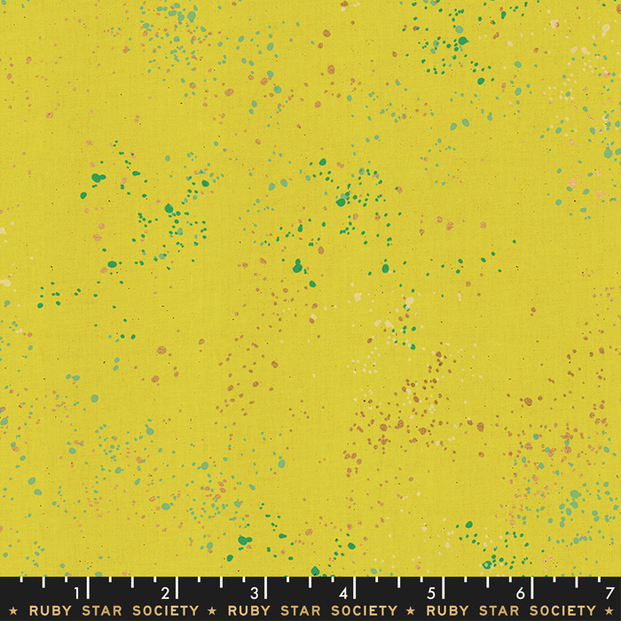 Speckled Metallic Citron - Quilt Fabric
