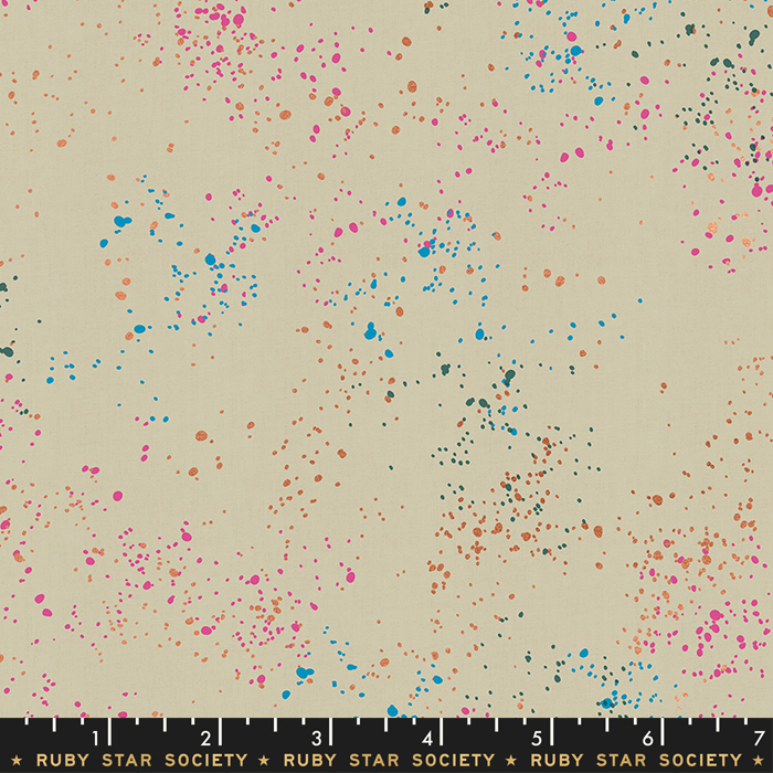 Speckled Metallic Khaki - Quilt Fabric