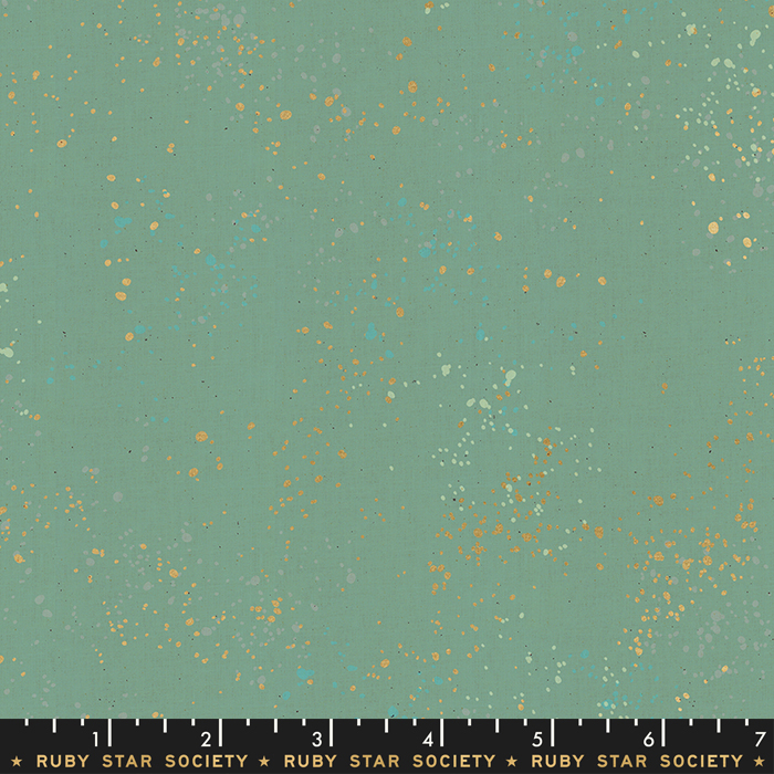 Speckled Metallic Soft Aqua - Quilt Fabric