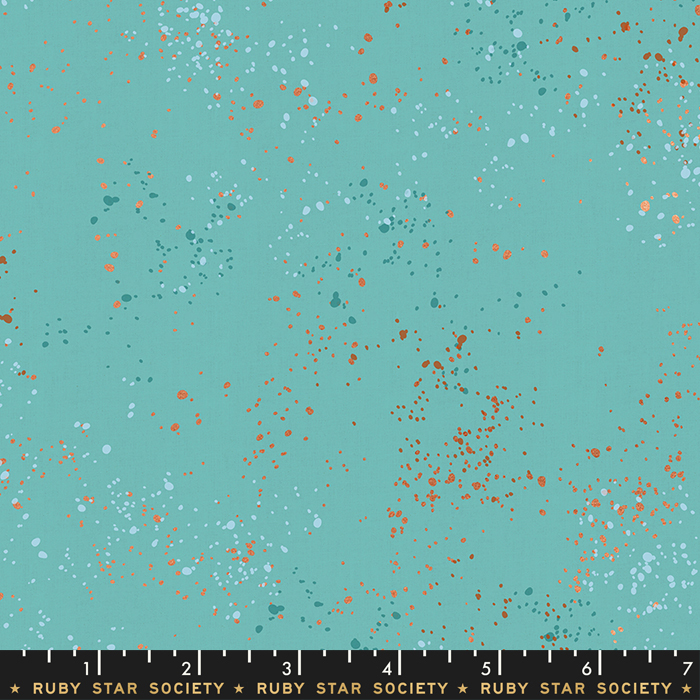 Speckled Metallic Turquoise - Quilt Fabric
