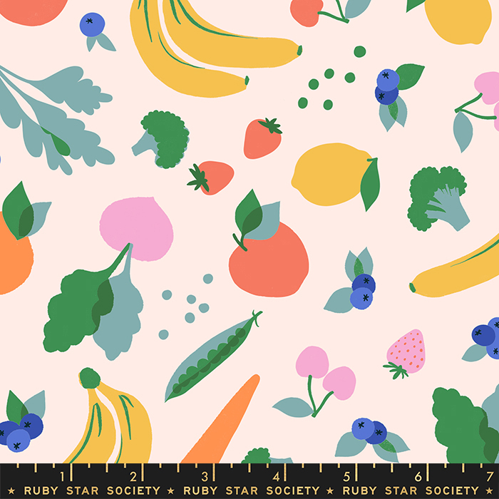Food Group Ballet - Green Grocer Fruit Vegetables - Fabric