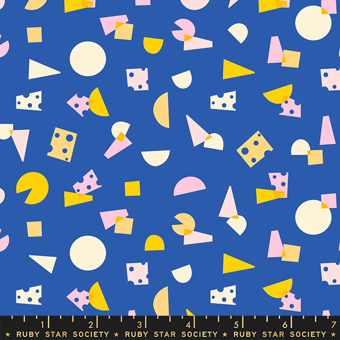 Food Group Blue Ribbon - Say Cheese Novelty - Quilt Fabric
