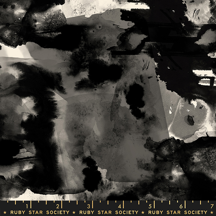 Achroma Watercolor Black - Quilt Fabric