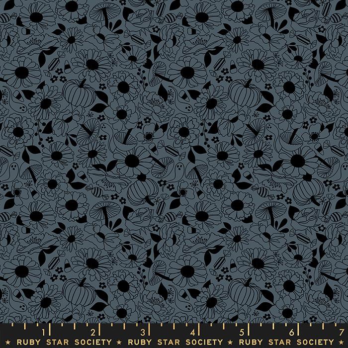 Tiny Frights Floral - Ghostly - Quilt Fabric