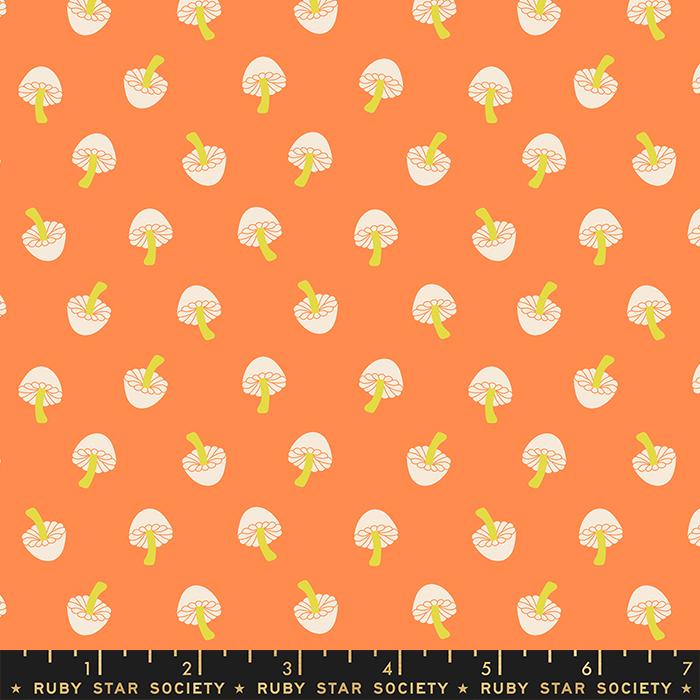 Tiny Frights Mushroom - Pumpkin - Quilt Fabric