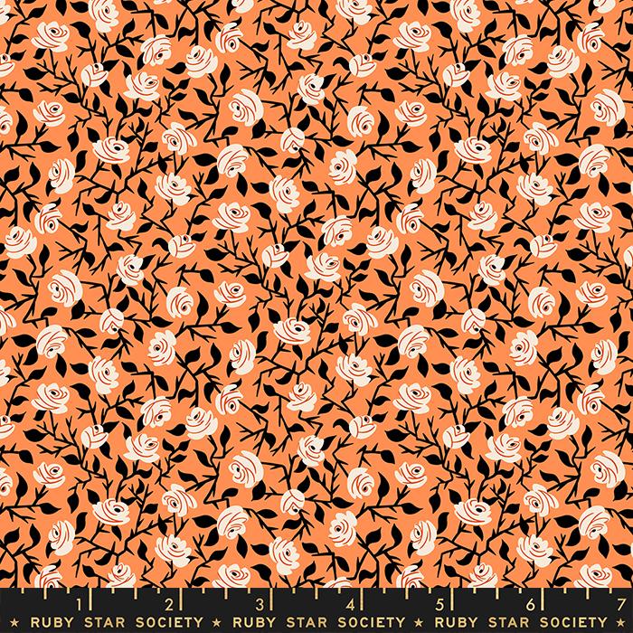 Tiny Frights Rose - Pumpkin - Quilt Fabric