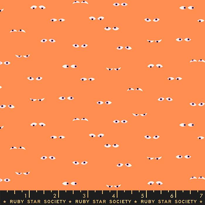 Tiny Frights Eyes - Pumpkin - Quilt Fabric