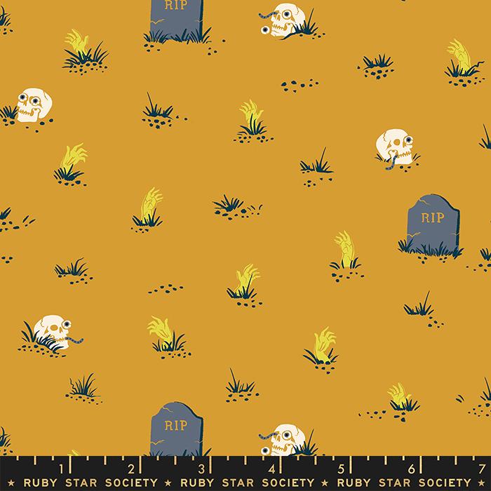 Tiny Frights Graveyard - Cactus - Quilt Fabric
